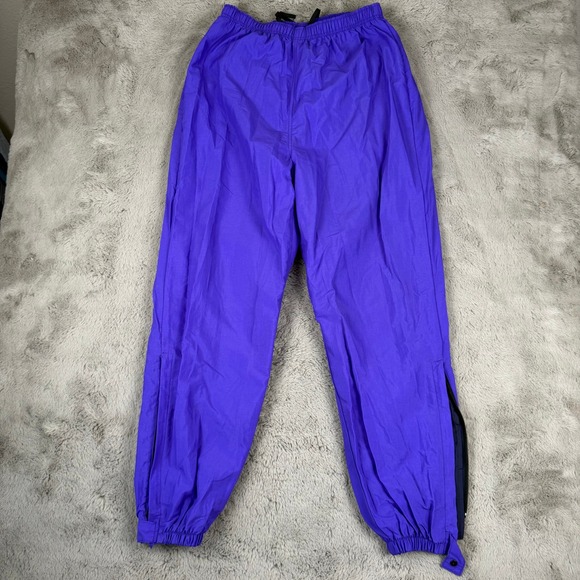 Vintage‎ Reebok Golf Pants Purple Nylon Zip Ankle Athletic Jogger Sz M Retro Y2K - Picture 1 of 9